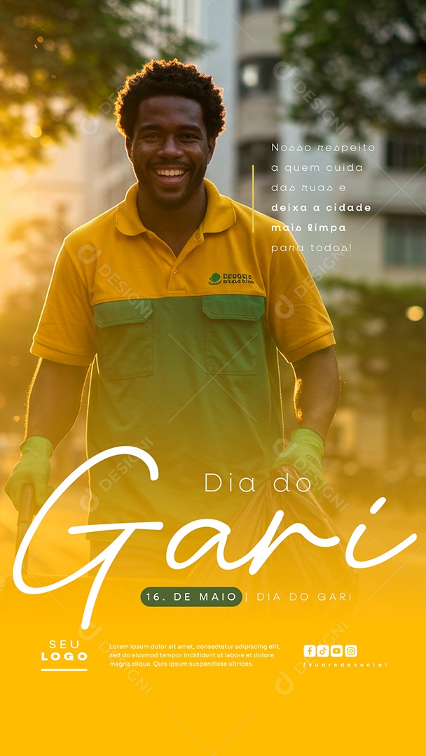 Story Dia do Gari 16 de Maio Social Media PSD Editável