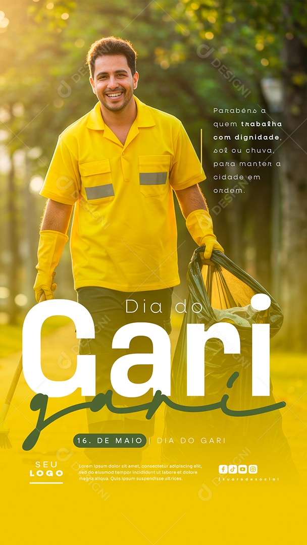 Story Dia do Gari 16 de Maio Social Media PSD Editável