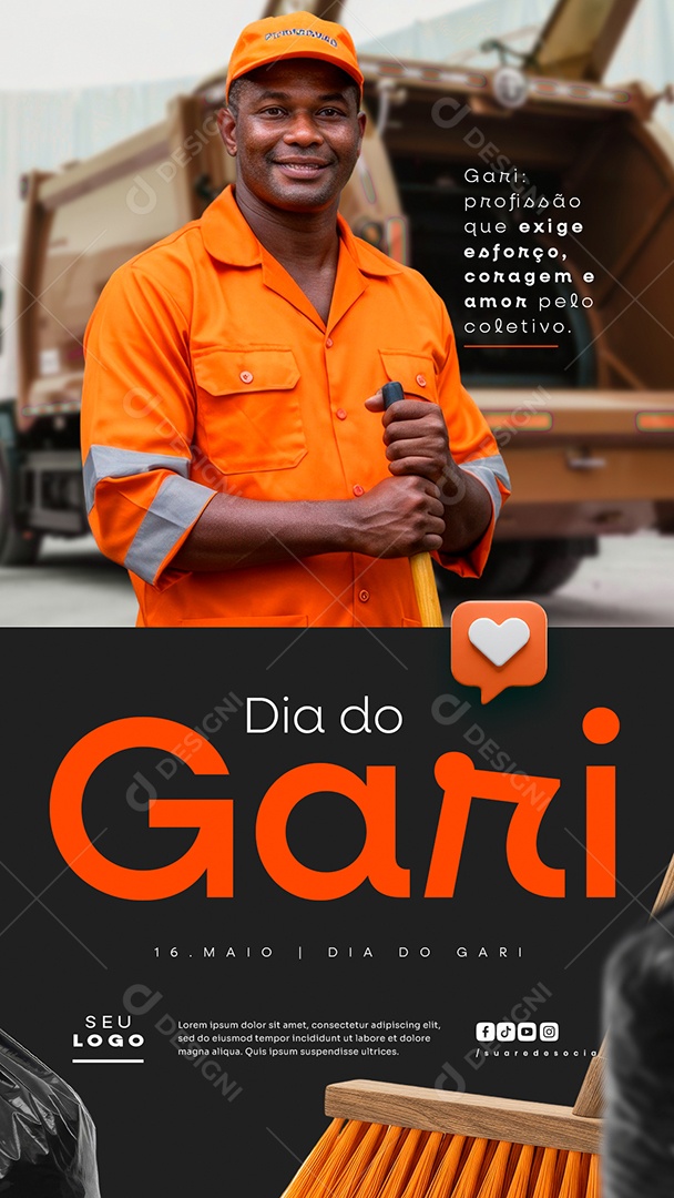 Story Dia do Gari 16 de Maio Social Media PSD Editável