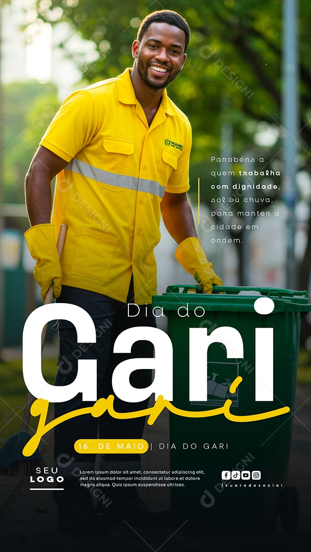 Story Dia do Gari 16 de Maio Social Media PSD Editável