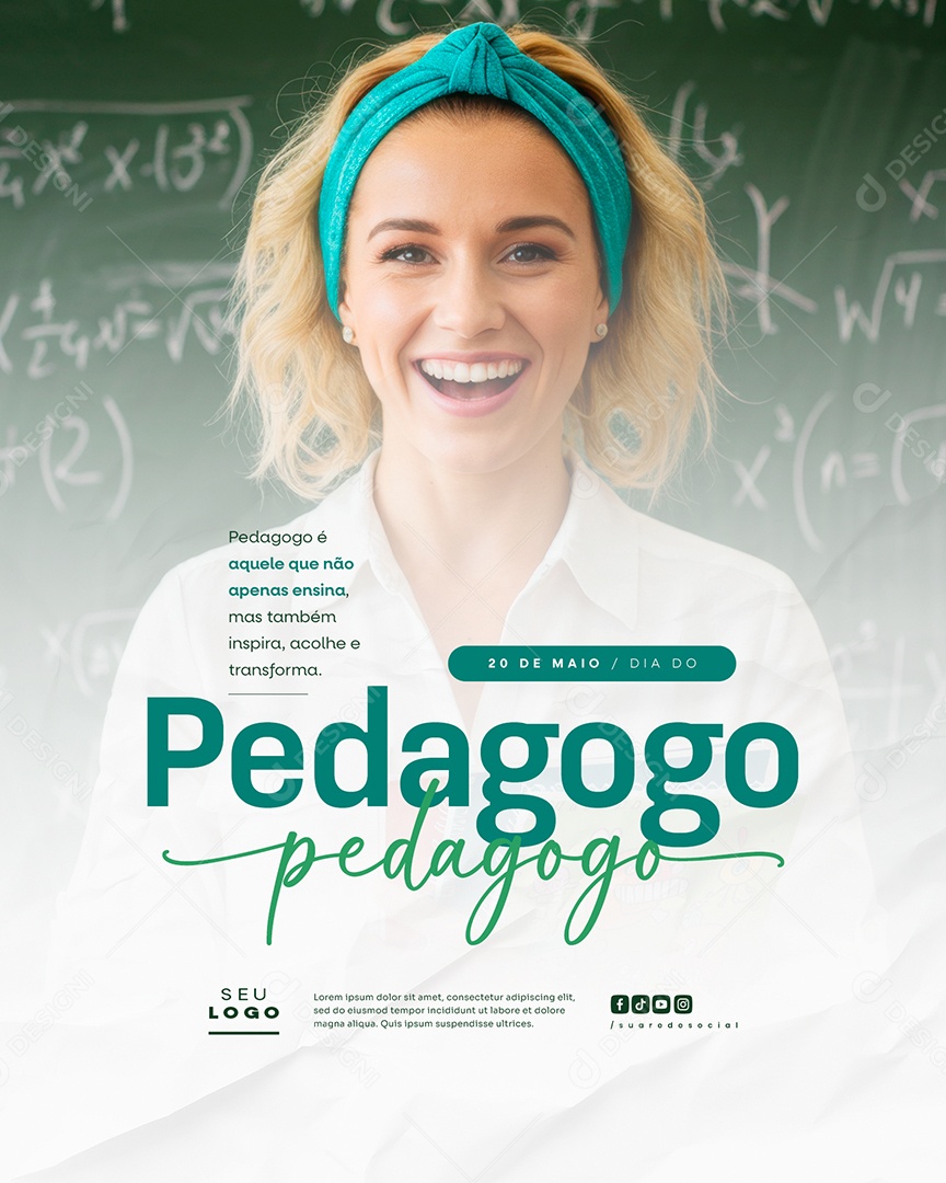 Feed Dia do Pedagogo 20 de Maio Social Media PSD Editável