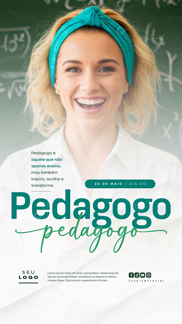 Story Dia do Pedagogo 20 de Maio Social Media PSD Editável