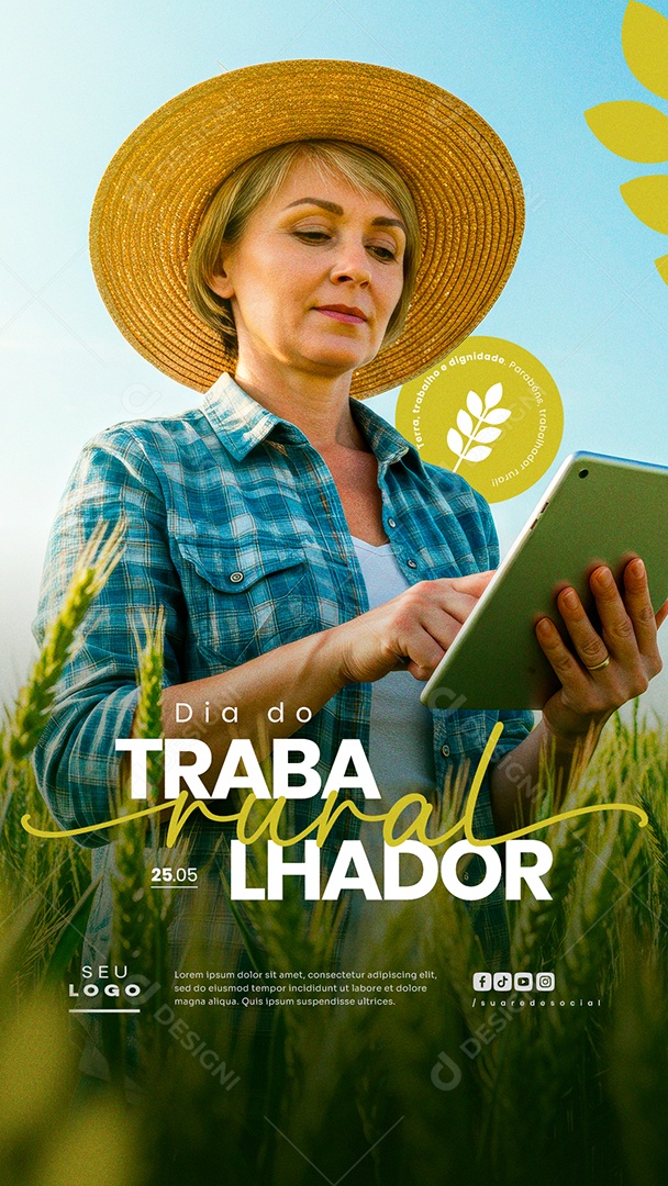 Story Dia do Trabalhador Rural 25 de Maio Social Media PSD Editável