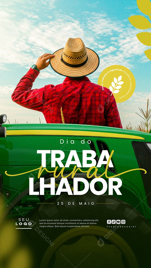 Story Dia do Trabalhador Rural 25 de Maio Social Media PSD Editável