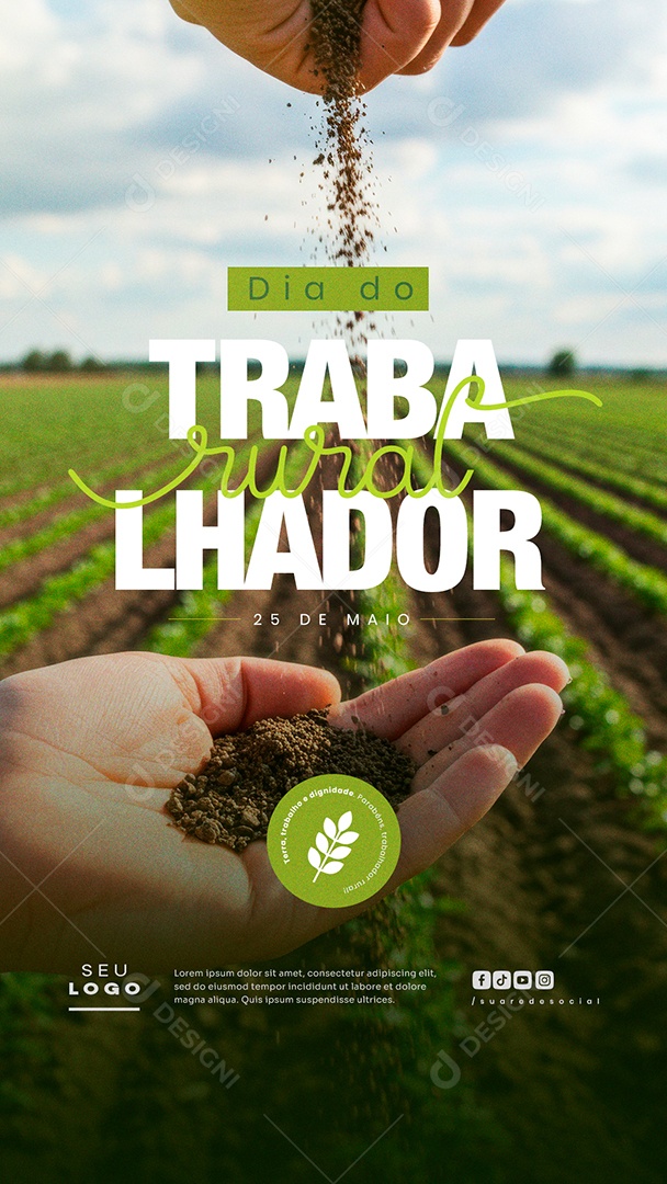 Story Dia do Trabalhador Rural 25 de Maio Social Media PSD Editável