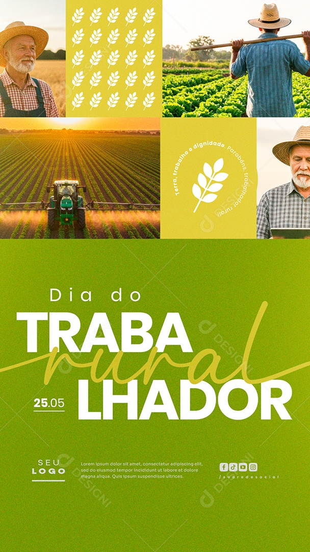 Story Dia do Trabalhador Rural 25 de Maio Social Media PSD Editável