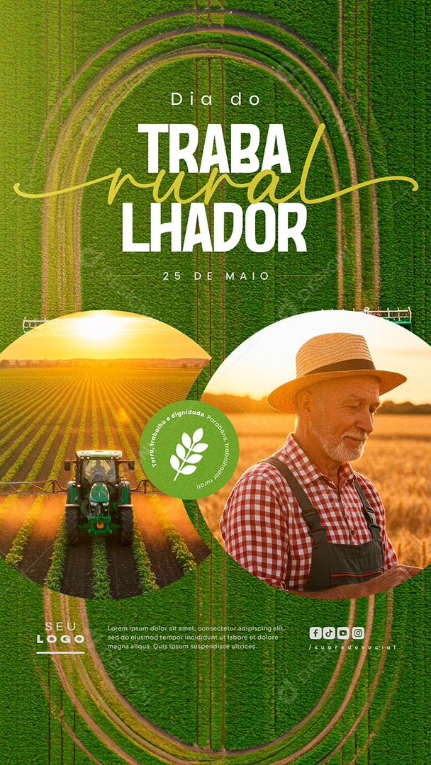Story Dia do Trabalhador Rural 25 de Maio Social Media PSD Editável