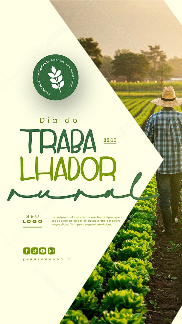 Story Dia do Trabalhador Rural 25 de Maio Social Media PSD Editável