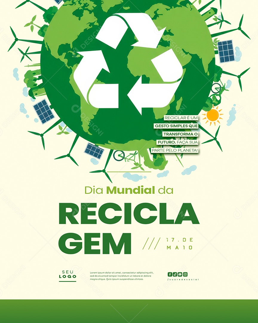 Feed Dia Mundial da Reciclagem 17 de Maio Social Media PSD Editável