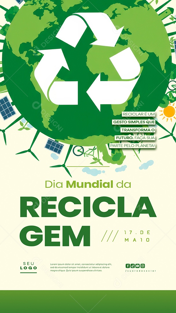 Story Dia Mundial da Reciclagem 17 de Maio Social Media PSD Editável
