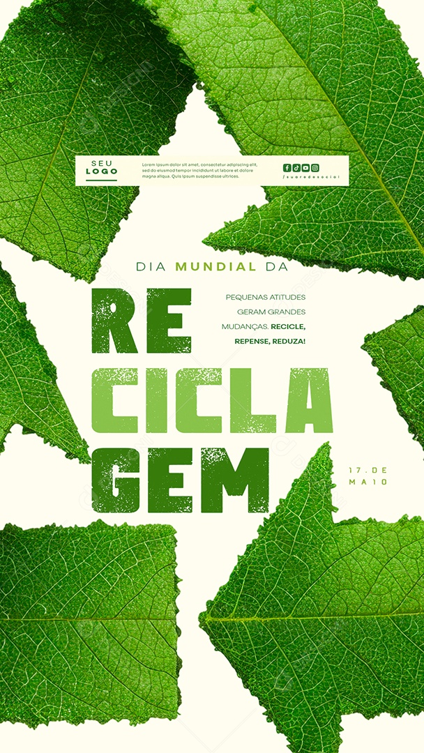 Story Dia Mundial da Reciclagem 17 de Maio Social Media PSD Editável