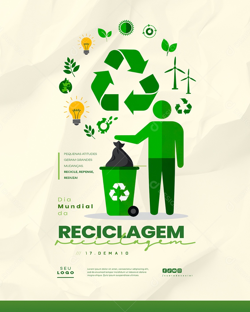 Feed Dia Mundial da Reciclagem 17 de Maio Social Media PSD Editável