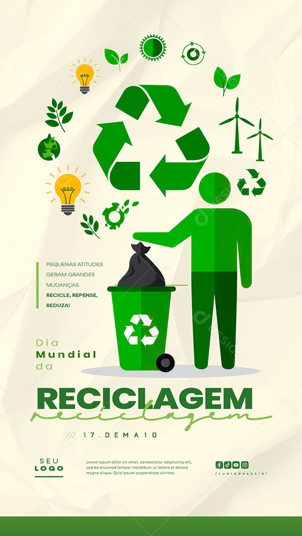 Story Dia Mundial da Reciclagem 17 de Maio Social Media PSD Editável