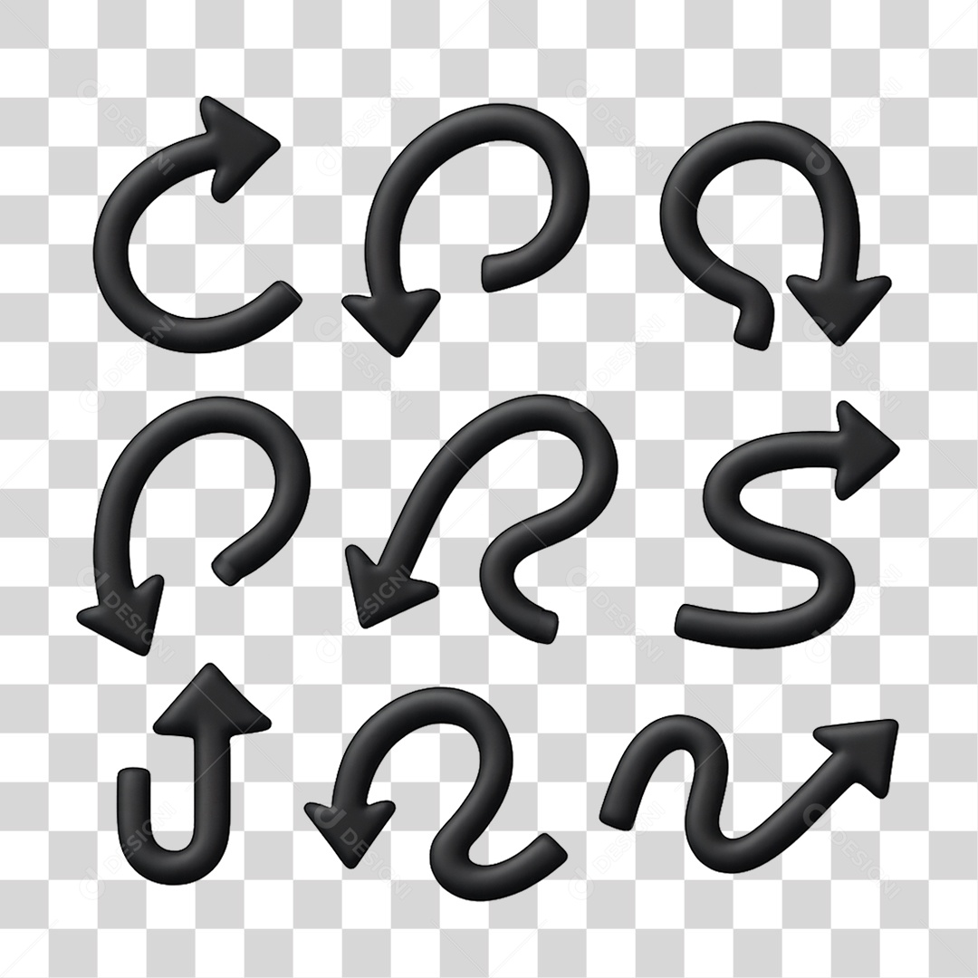 Setas Pretas PNG Transparente