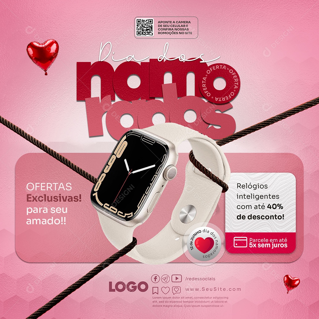 Dia dos Namorados Promoções Social Media PSD Editável