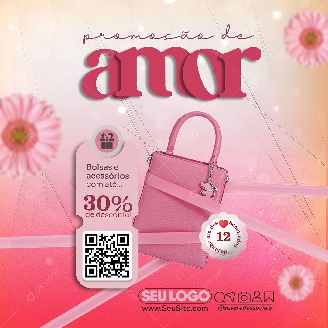 Dia dos Namorados Promoções Social Media PSD Editável