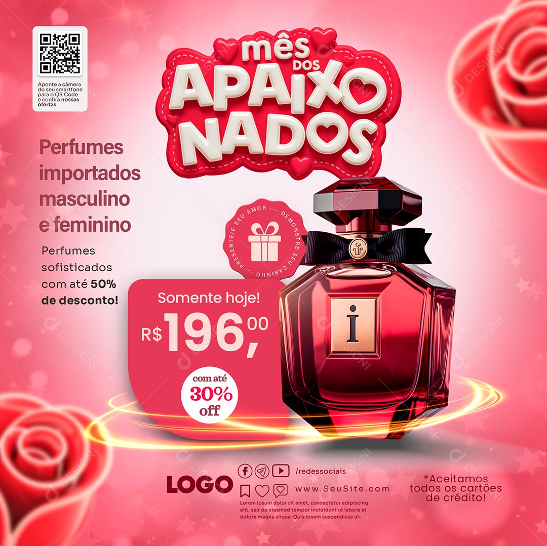 Dia dos Namorados Perfumaria Social Media PSD Editável