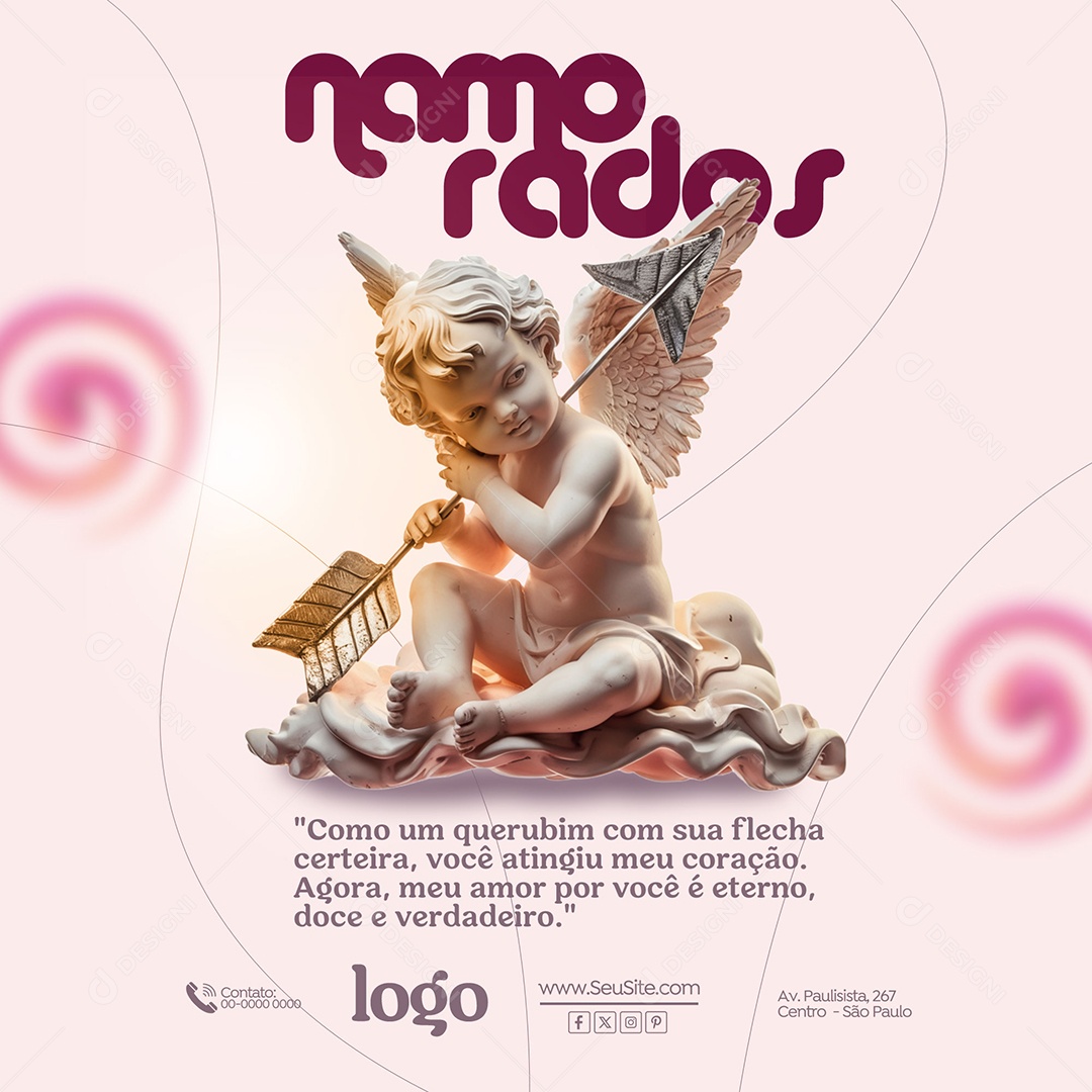 Feliz Dia dos Namorados 12 de junho Social Media PSD Editável