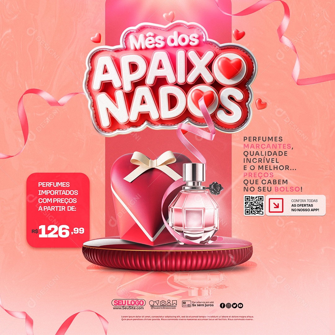 Dia dos Namorados Perfumaria Social Media PSD Editável
