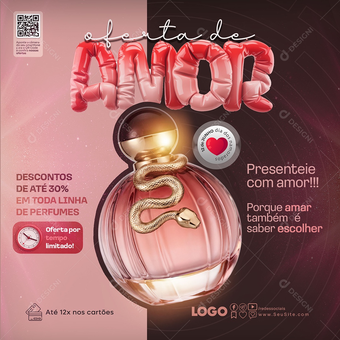 Dia dos Namorados Perfumaria Social Media PSD Editável