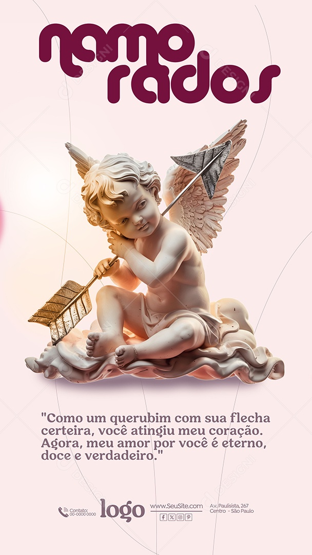 Story Feliz Dia dos Namorados 12 de junho Social Media PSD Editável