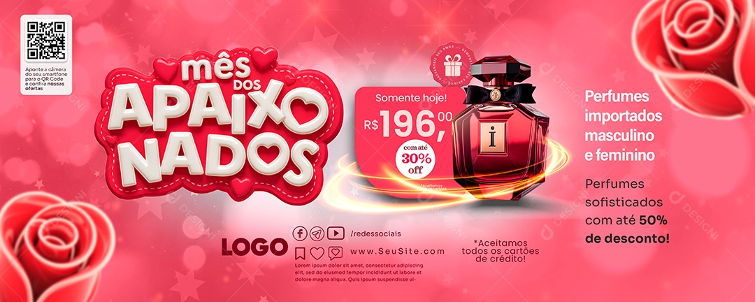 Banner do Dia dos Namorados Perfumaria Social Media PSD Editável