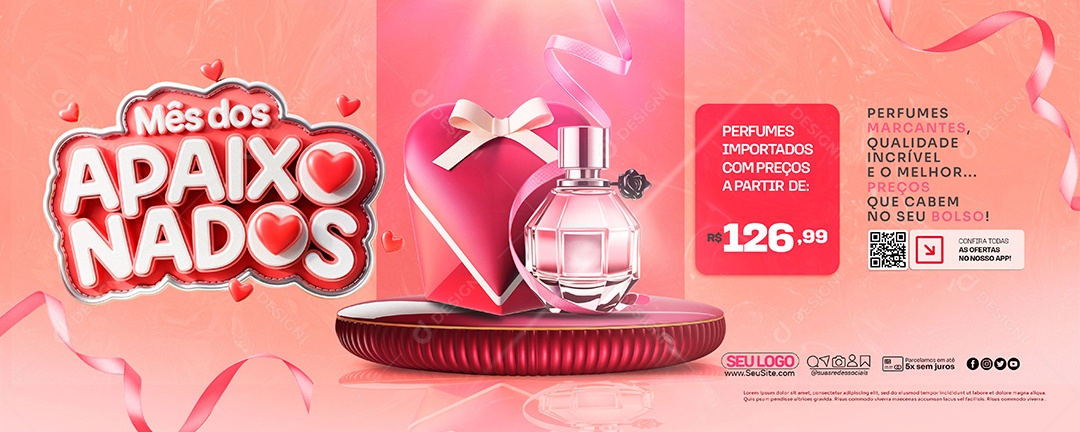 Banner do Dia dos Namorados Perfumaria Social Media PSD Editável