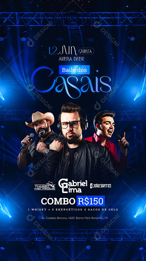 Story Flyer Baile dos Casais Social Media PSD Editável