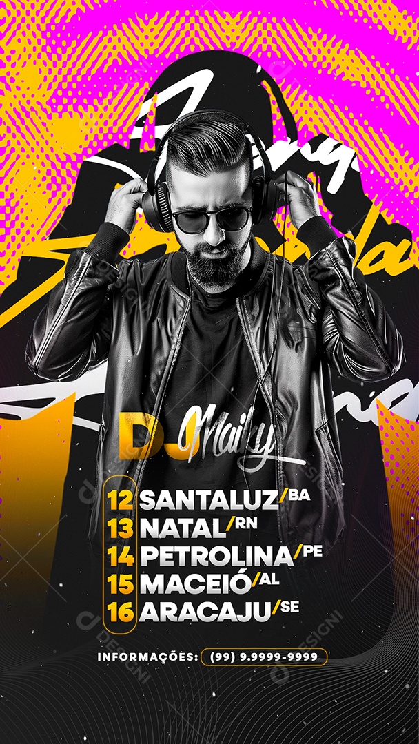 Story Flyer DJ Maiky Social Media PSD Editável