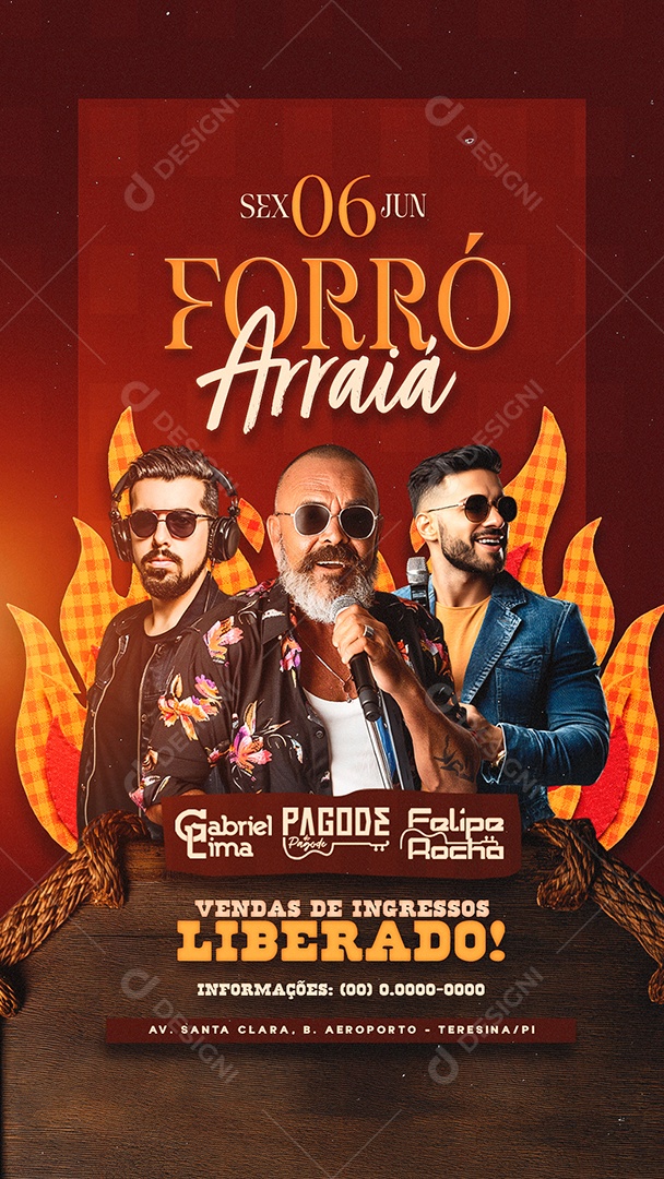 Story Flyer Forró Arraiá Social Media PSD Editável