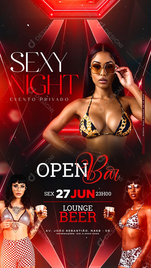 Story Flyer Sexy Night Social Media PSD Editável