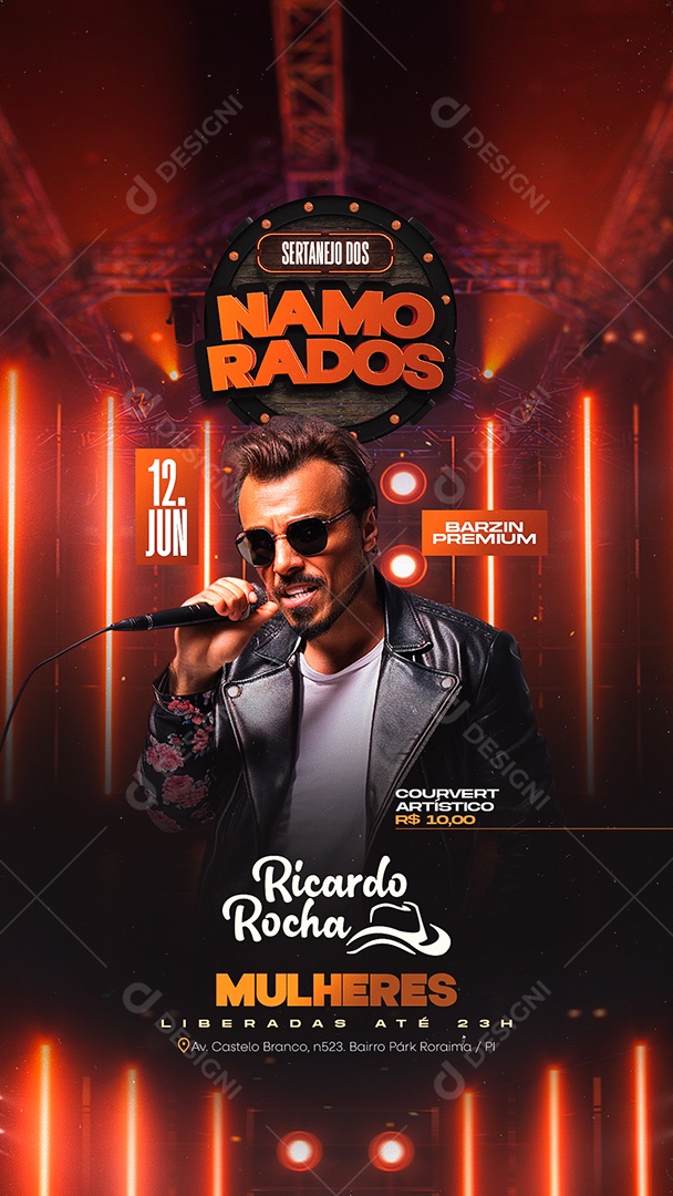 Story Flyer Sertanejo dos Namorados Social Media PSD Editável