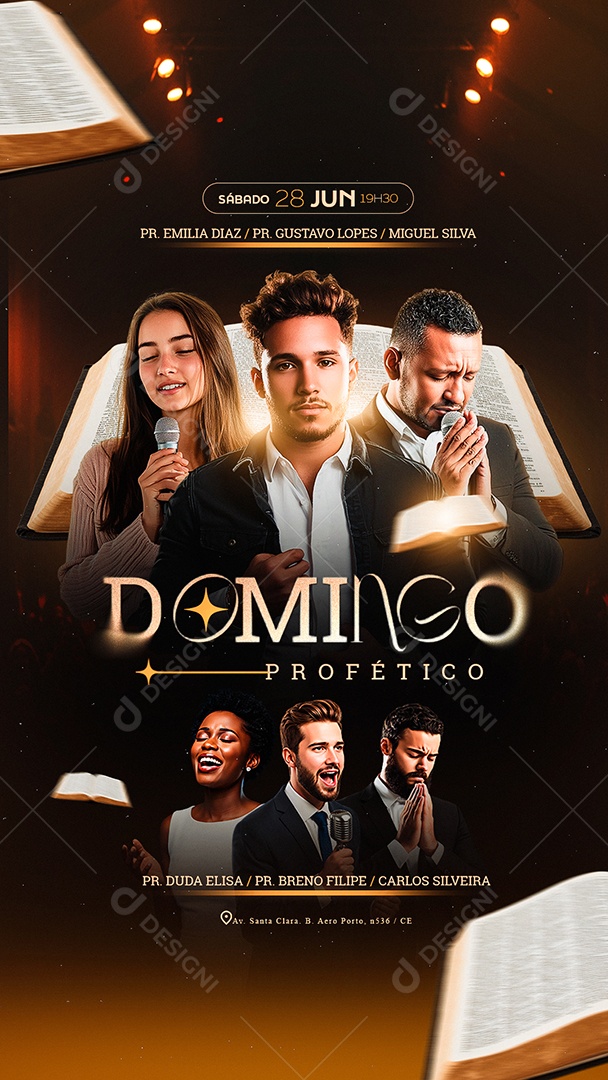 Story Gospel Domingo Profético Social Media PSD Editável