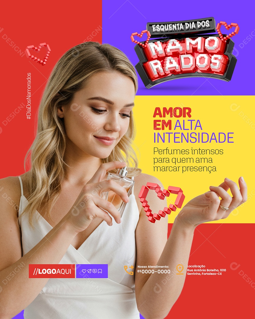 Esquenta Dia dos Namorados Amor em Alta Intensidade Social Media PSD Editável