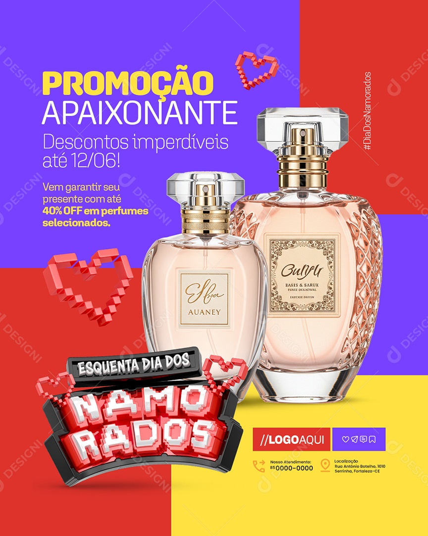 Esquenta Dia dos Namorados Promoção Apaixonante Social Media PSD Editável