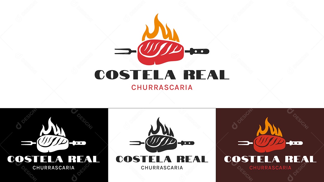 Logo de Churrascaria Ilustração Vetor EPS