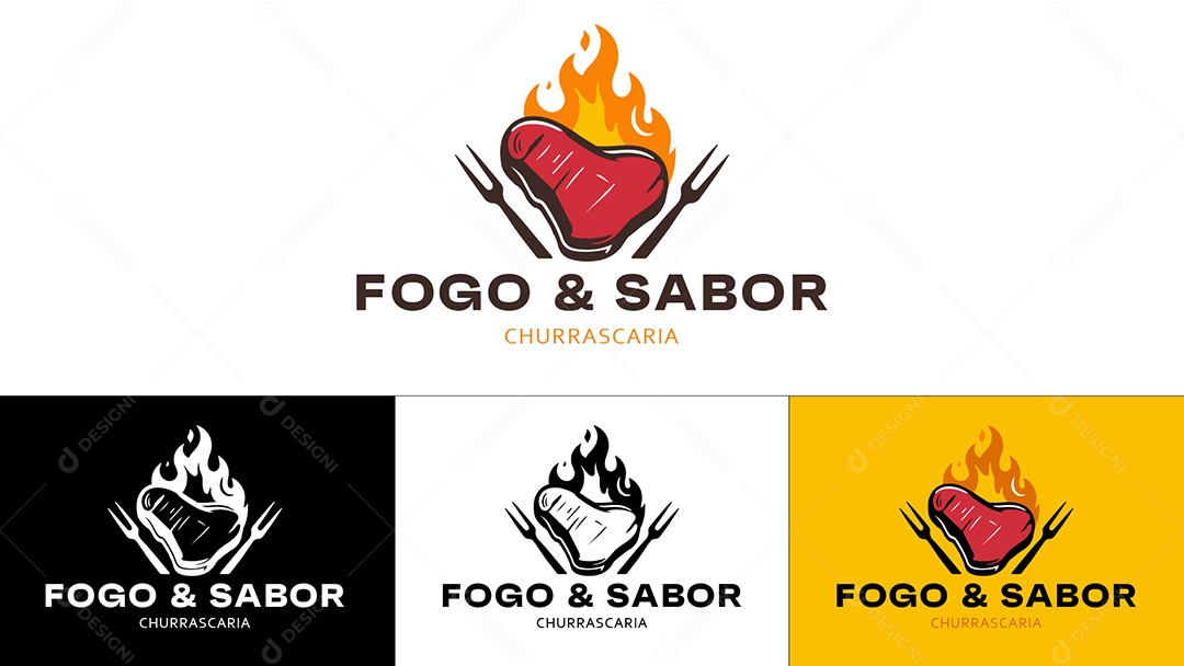 Logo de Churrascaria Ilustração Vetor EPS