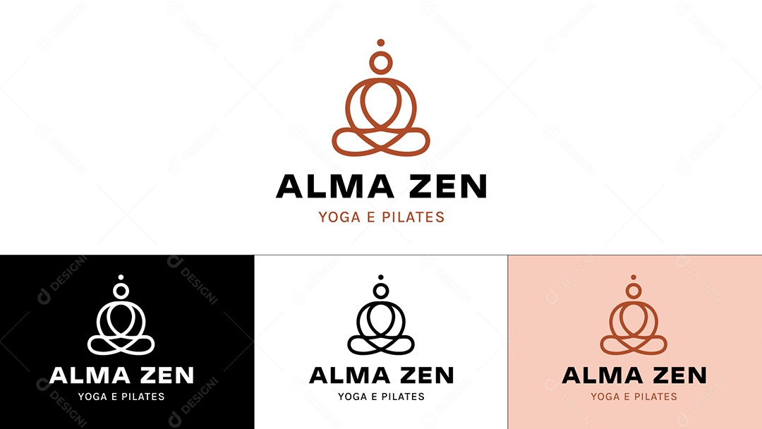 Logo de Yoga e Pilates Ilustração Vetor EPS