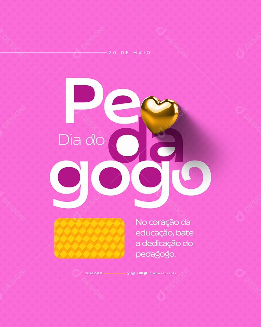 Dia do Pedagogo 20 de Maio Social Media PSD Editável