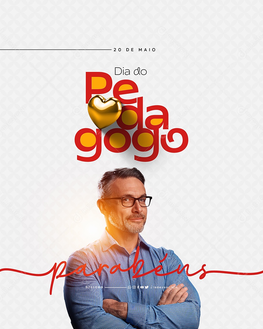 Dia do Pedagogo 20 de Maio Social Media PSD Editável
