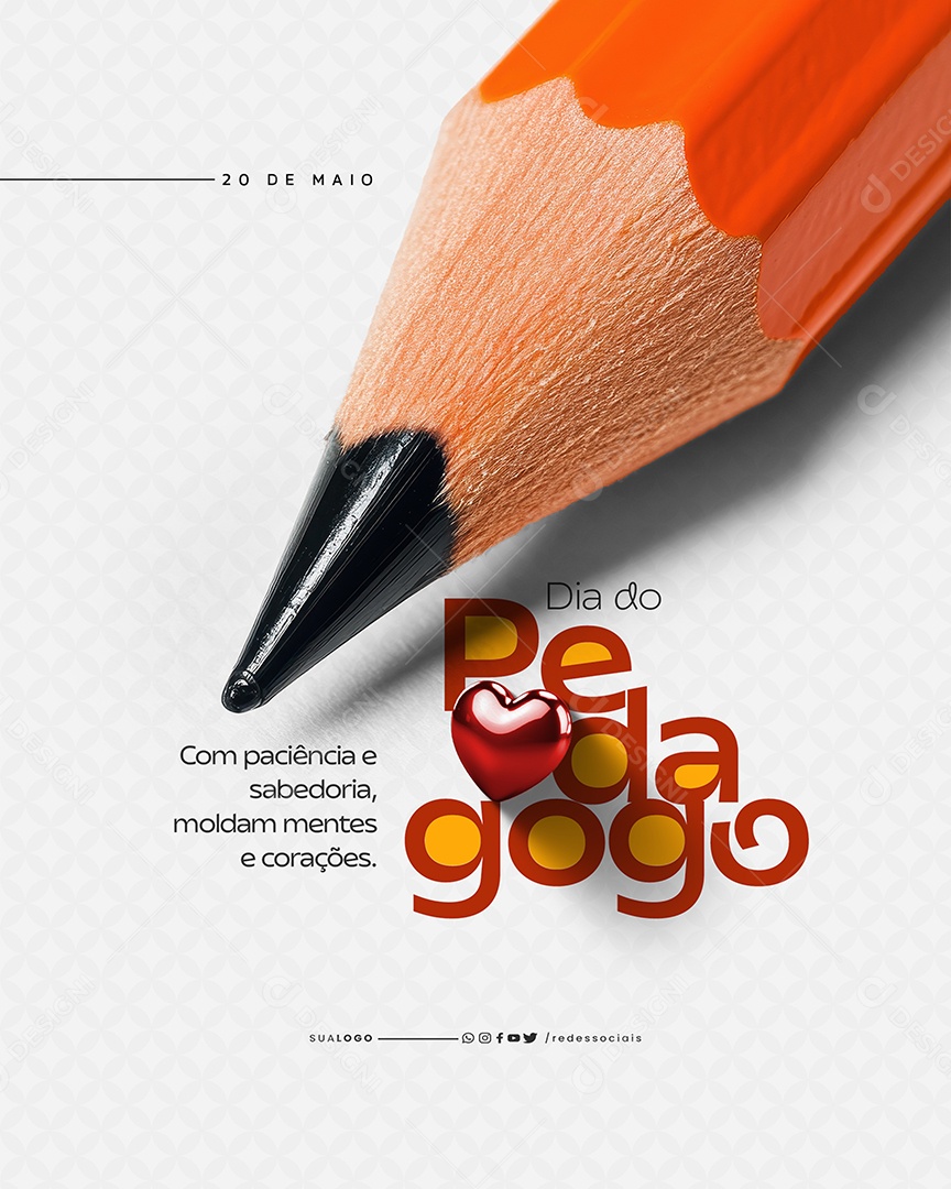 Dia do Pedagogo 20 de Maio Social Media PSD Editável