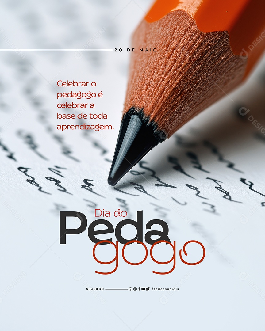 Dia do Pedagogo 20 de Maio Social Media PSD Editável