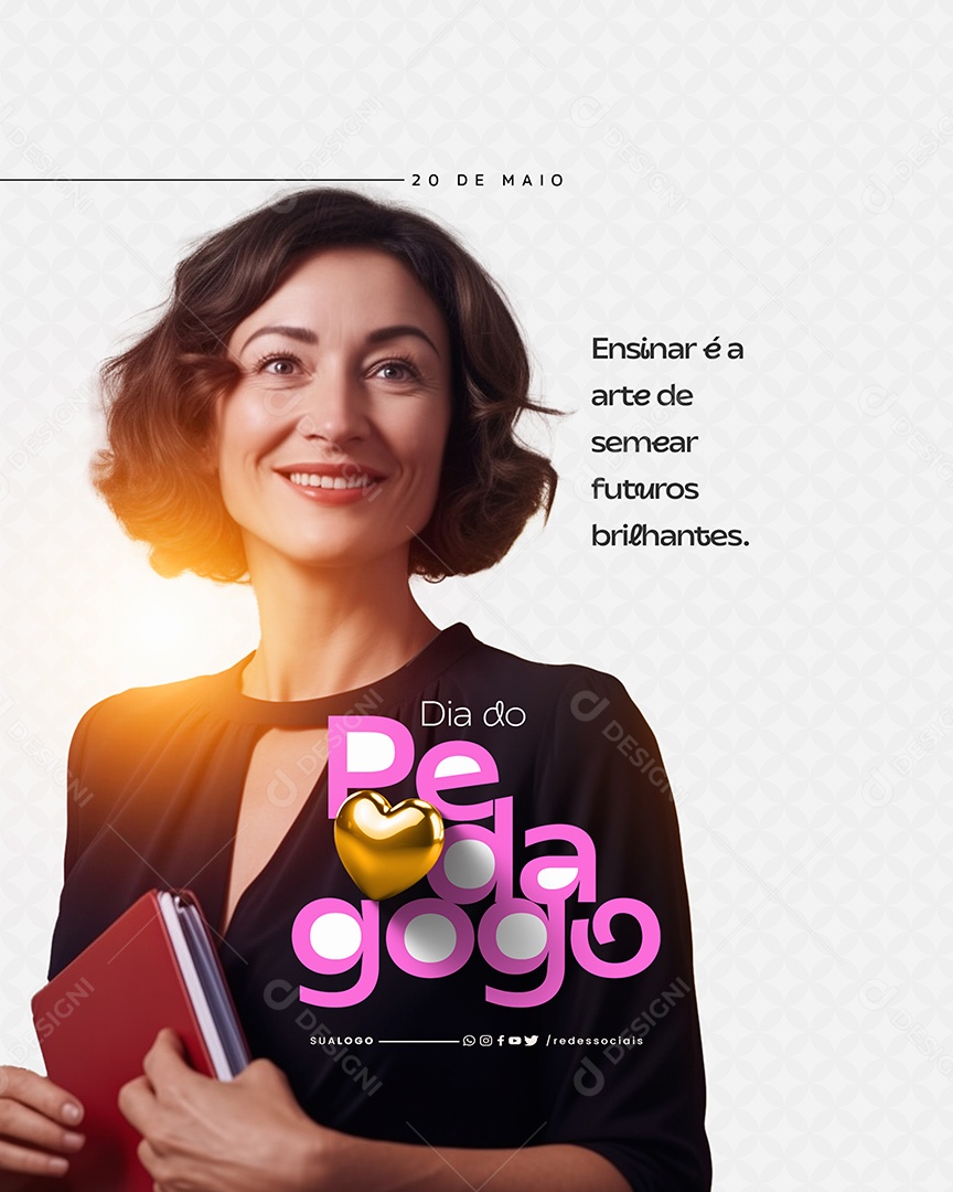 Dia do Pedagogo 20 de Maio Social Media PSD Editável