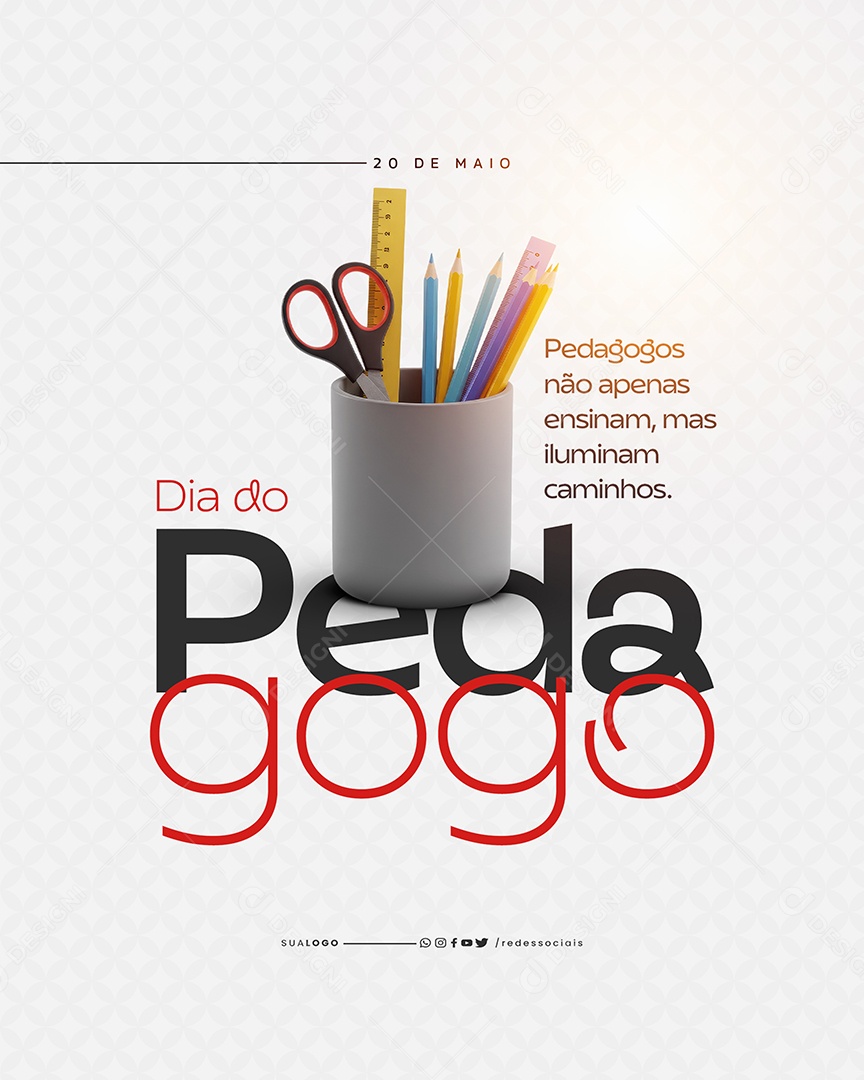 Dia do Pedagogo 20 de Maio Social Media PSD Editável