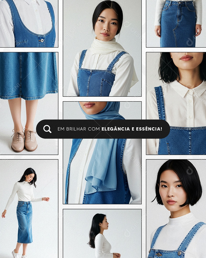 Loja de Moda Cristã Em Brilhar com Elegância e Essência Social Media PSD Editável