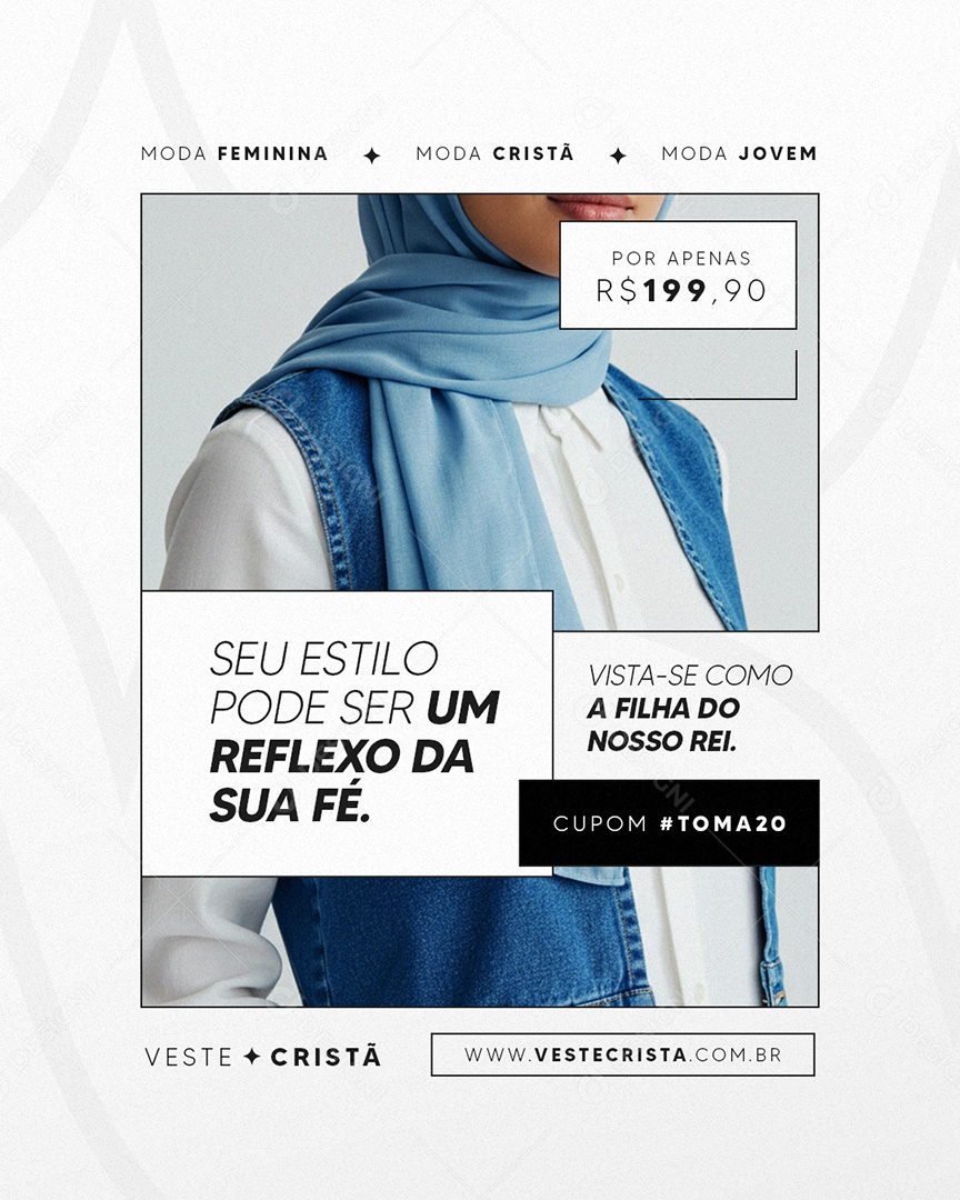 Loja de Moda Cristã Seu Estilo Pode Ser Um Reflexo Social Media PSD Editável