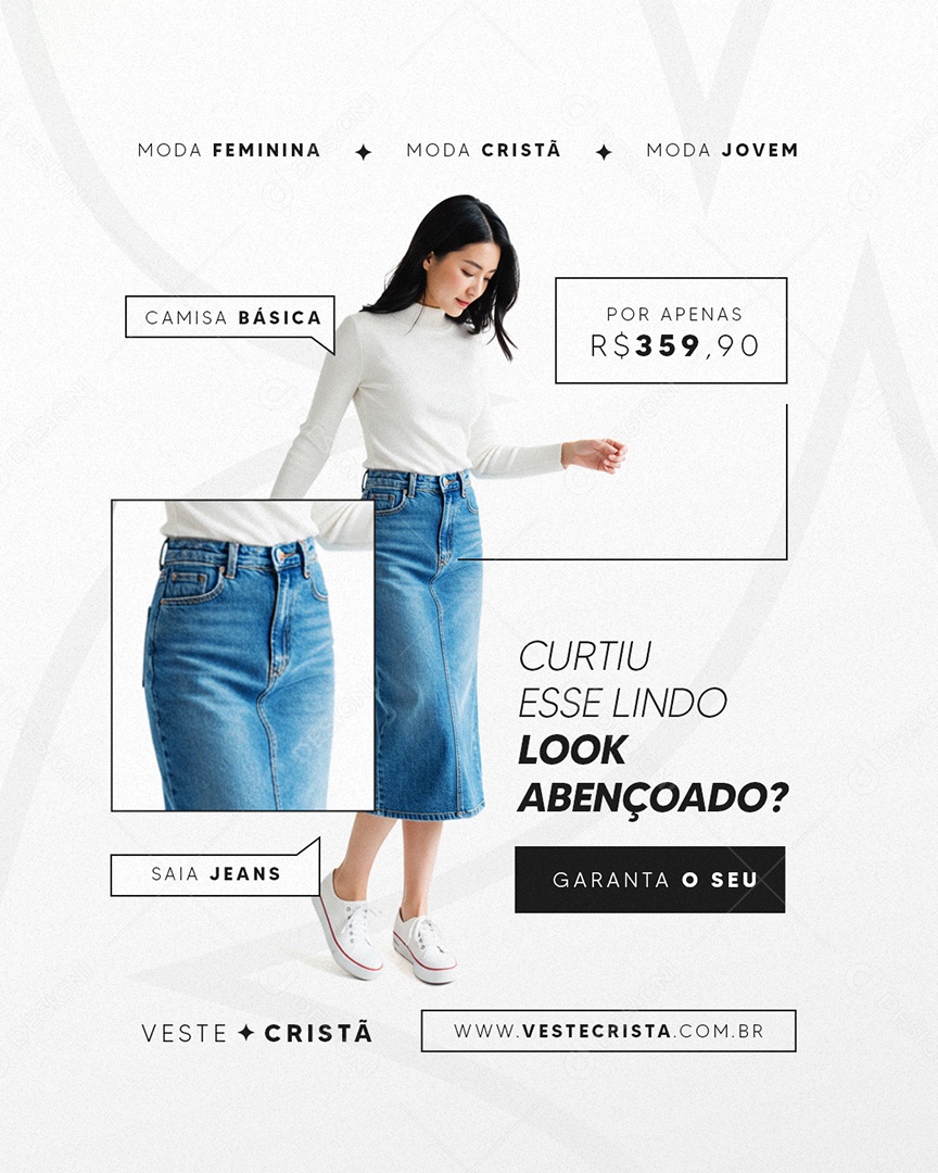 Loja de Moda Cristã Curtiu Esse Lindo Look Abençoado Social Media PSD Editável