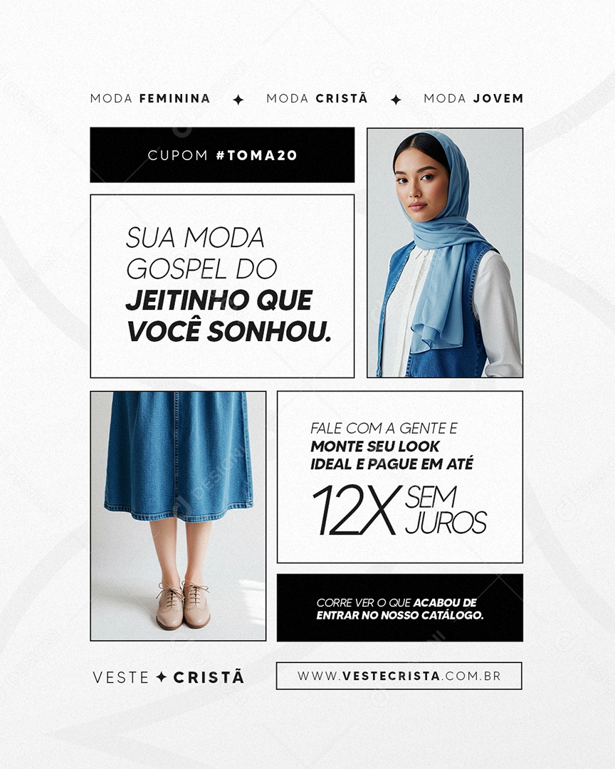 Loja de Moda Cristã Moda Feminina Social Media PSD Editável