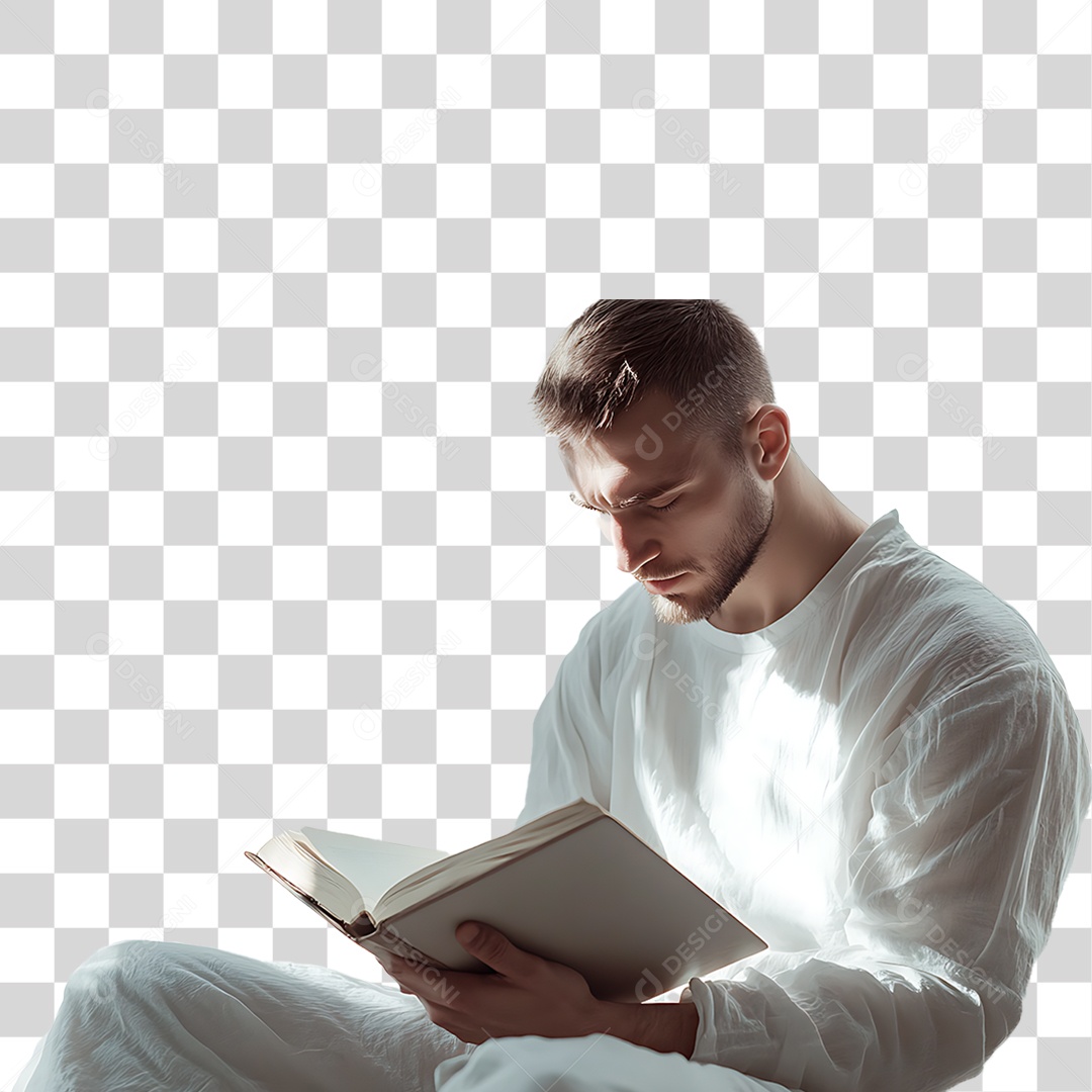 Homem Lendo Livro PNG Transparente