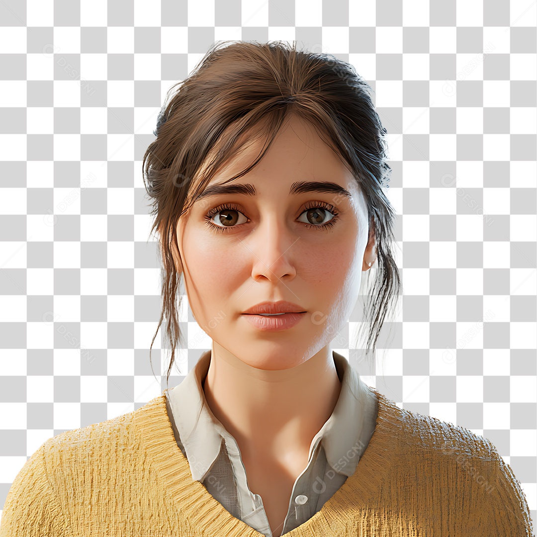 Personagem Mulher Sério PNG Transparente